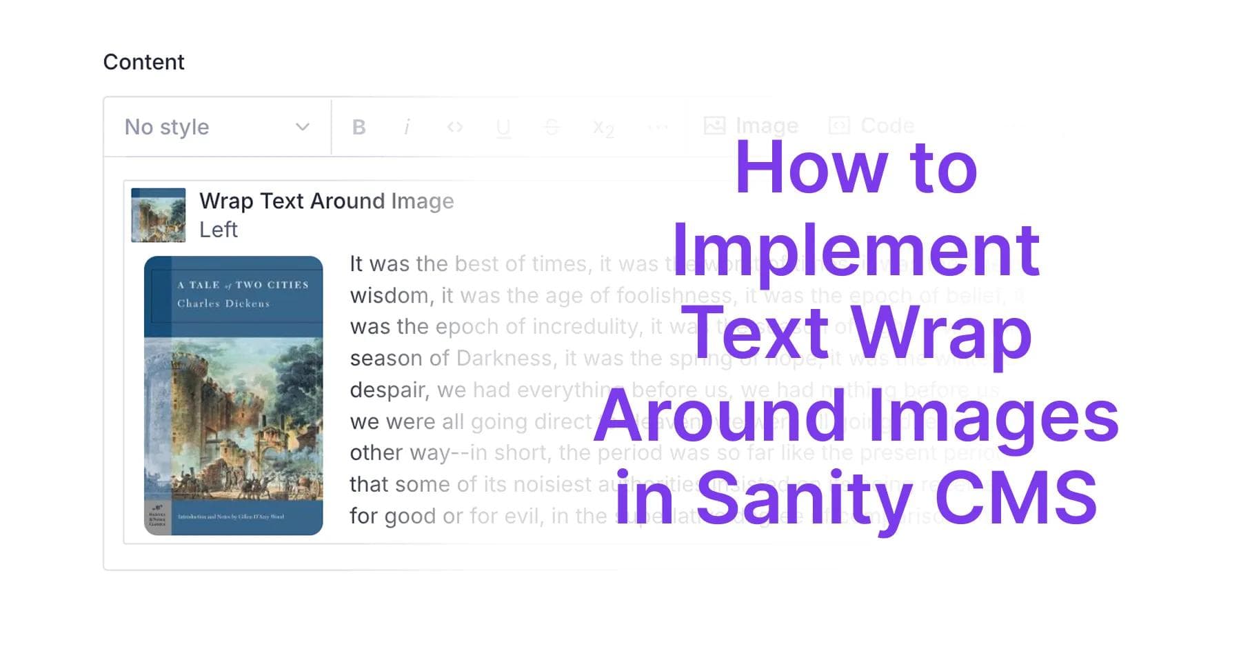 how to implement text wrap around images in sanity cms